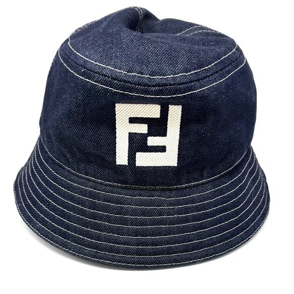 Fendi FF Motif Denim Bucket Hat Denim Blue Size M 59 cm main image 4